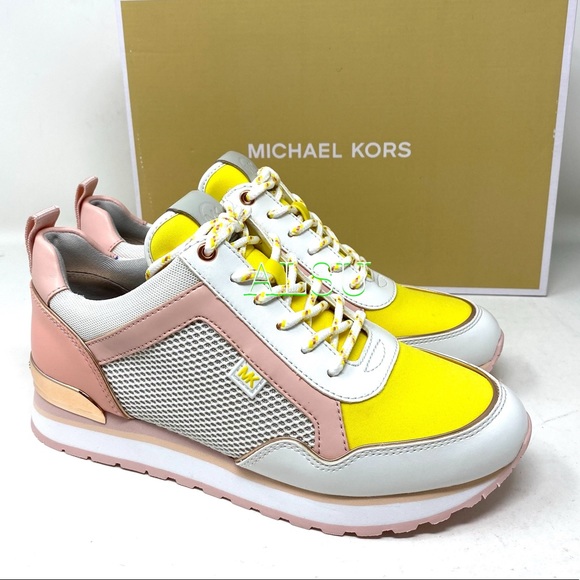 SANTA’S DEAL 🎄 Michael Kors Maddy Trainer Mesh Optic White Pink Women Size 8.5 - Picture 6 of 9